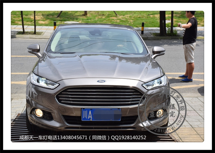 成都新蒙迪歐改裝車燈改裝LED流光日行燈總成雙光透鏡
