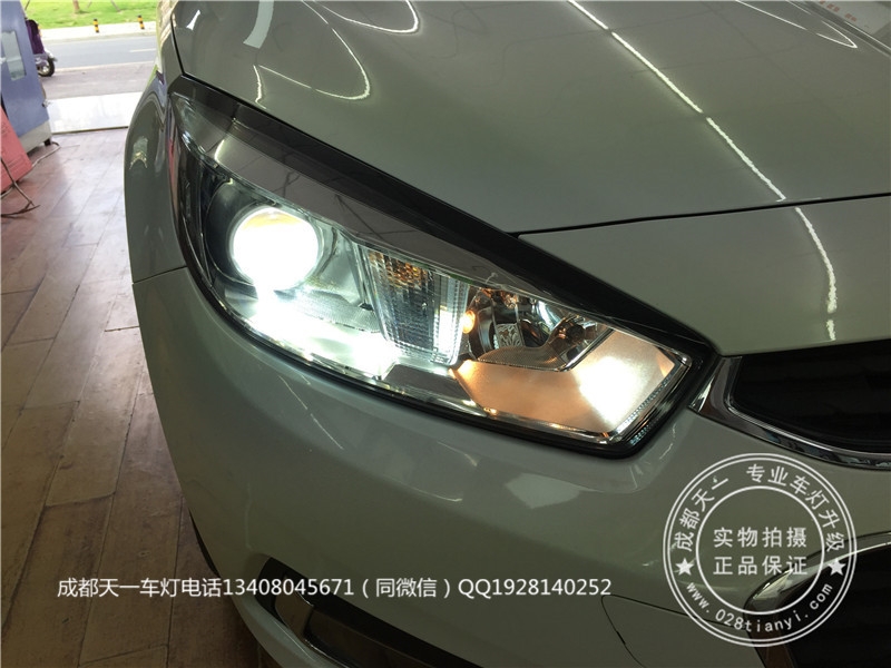 成都新科魯茲改裝海拉雙光透鏡歐司朗氙氣燈LED日行燈成都科魯茲改車燈