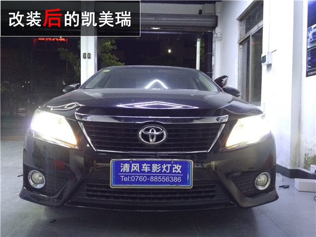 豐田凱美瑞車燈升級(jí)原裝海拉六雙氙透鏡改裝氙氣大燈升級(jí)改裝——清風(fēng)車影燈改