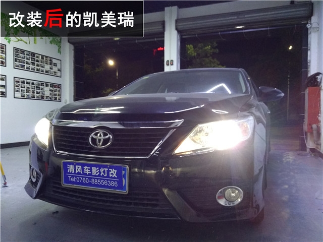 豐田凱美瑞車燈升級(jí)原裝海拉六雙氙透鏡改裝氙氣大燈升級(jí)改裝——清風(fēng)車影燈改