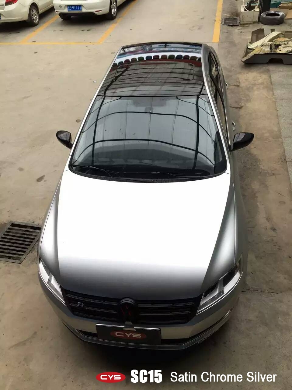 南昌 大眾邁騰綢緞冰銀 車(chē)身改色貼膜  汽車(chē)貼膜