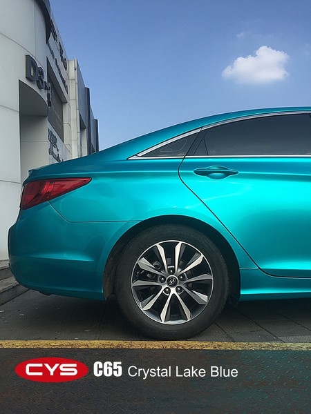 江西 南昌索納塔8水晶湖藍車身改色貼膜，汽車漆面保護