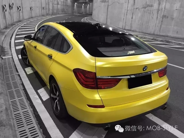 超強(qiáng)質(zhì)感 寶馬GT電光金屬黃車身改色貼膜