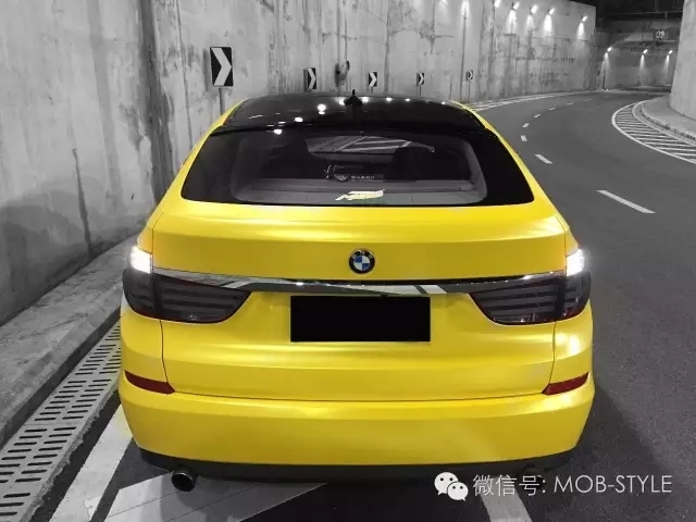 超強(qiáng)質(zhì)感 寶馬GT電光金屬黃車身改色貼膜