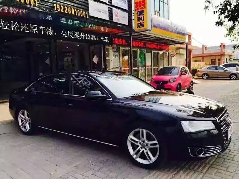 南昌漆面保護(hù)膜 奧迪A8極光黑車身改色貼膜
