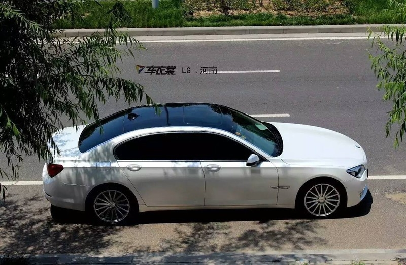 南昌車身保護(hù)膜  寶馬7系珍珠白車身改色貼膜