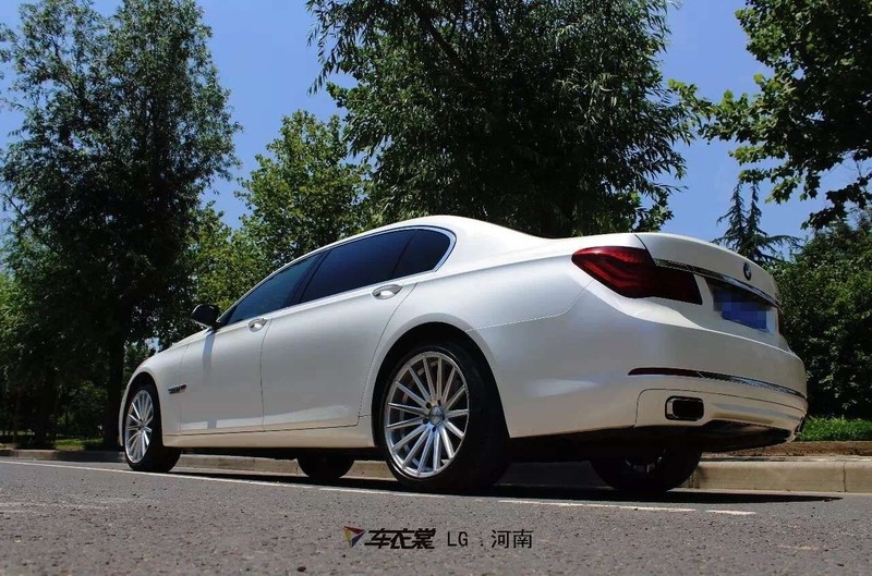南昌車身保護(hù)膜  寶馬7系珍珠白車身改色貼膜