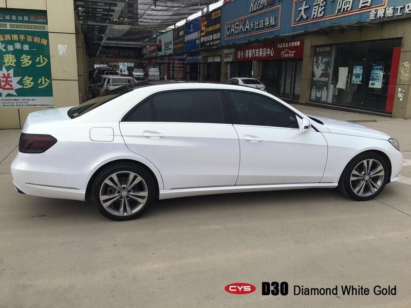 南昌改色 奔馳E200亞光鉆石白金車身貼膜