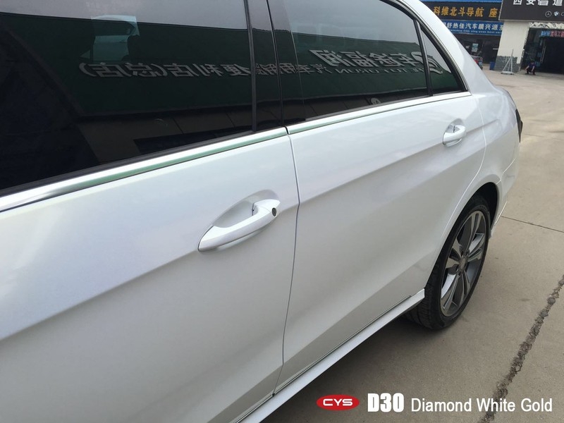 南昌改色 奔馳E200亞光鉆石白金車身貼膜