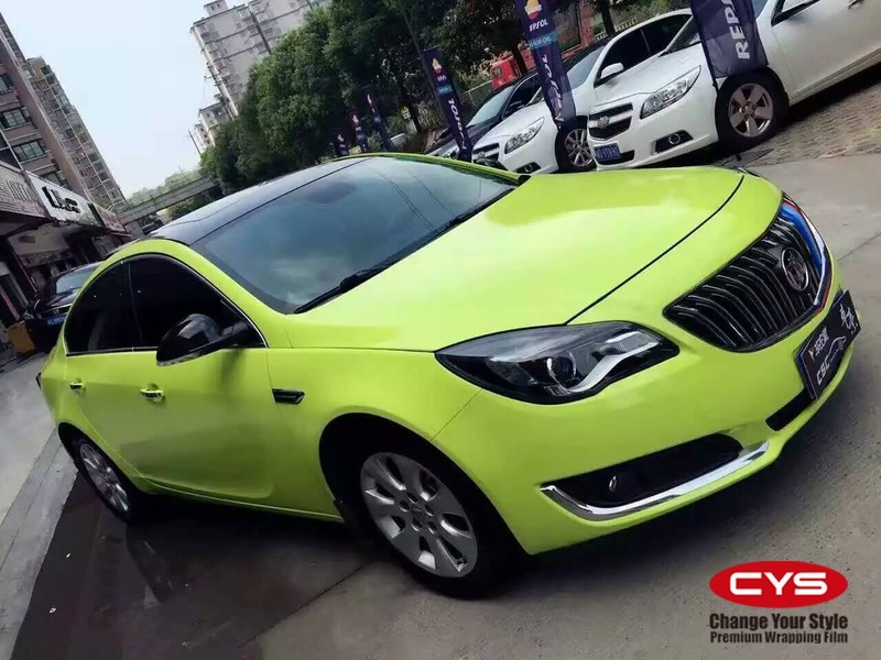 南昌車身噴漆 別克君威亮光嫩芽綠車身改色貼膜