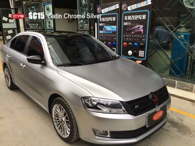 南昌車身貼膜 改色 大眾邁騰   綢緞冰銀