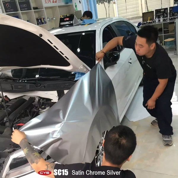 南昌車身貼膜 改色 大眾邁騰   綢緞冰銀