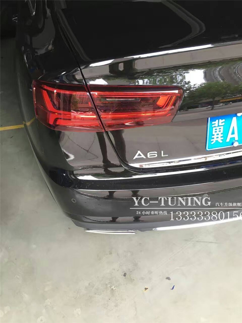石家莊奧迪A6L改RS6橫幅方向盤(pán)，BO升降高音頭【永誠(chéng)汽車(chē)升級(jí)】