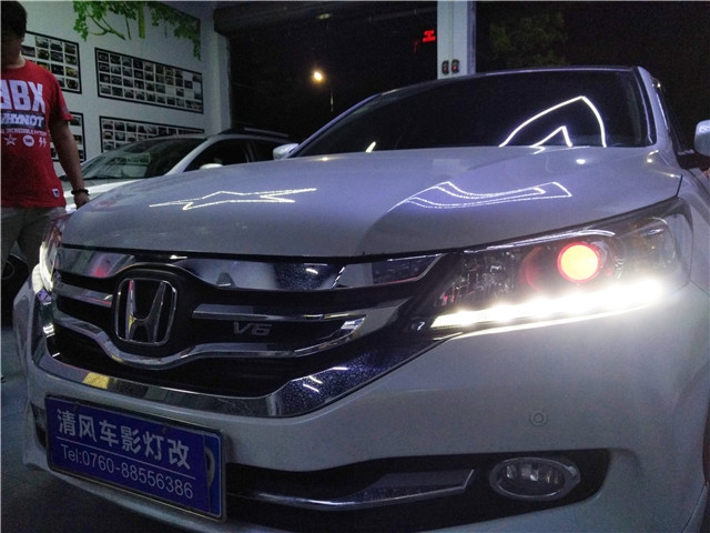 中山本田九代雅閣改裝海拉五雙氙透鏡LED惡魔眼改裝專業(yè)改燈店