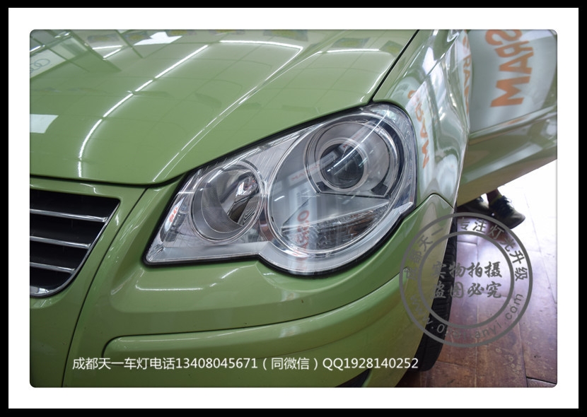 成都Polo改裝車燈改裝升級Q5雙光透鏡增亮氙氣燈LED日行燈