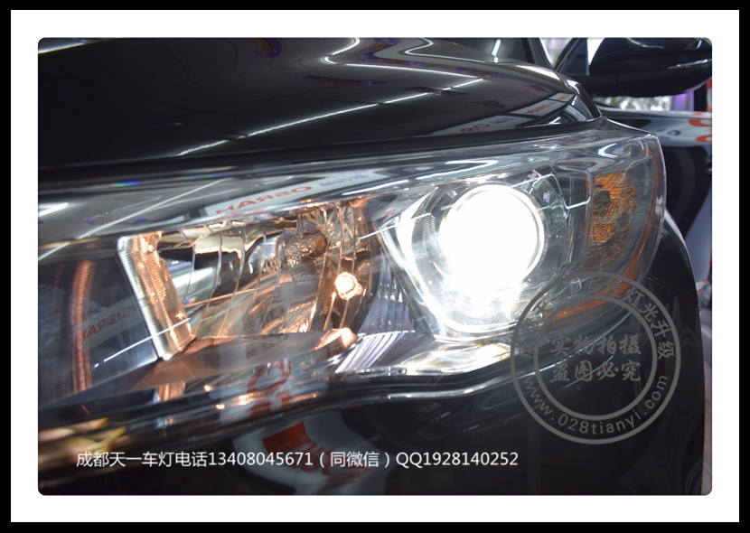 成都新漢蘭達(dá)改裝車燈升級氙氣燈雙光透鏡日行燈總成