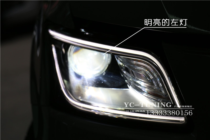 【永誠汽車】石家莊專業(yè)改燈 奧迪Q5升級氙燈透鏡霧燈黃金眼