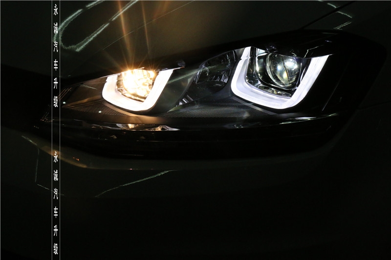 【永誠汽車】石家莊大眾高爾夫7升級氙氣燈，時宇雙U大燈總成