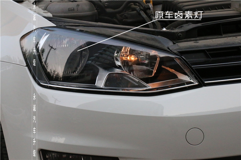 【永誠汽車】石家莊大眾高爾夫7升級氙氣燈，時宇雙U大燈總成