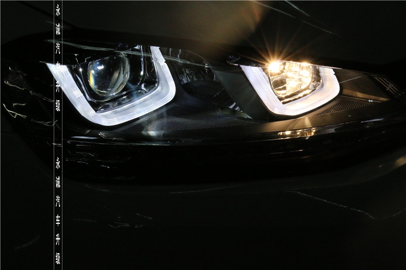【永誠汽車】石家莊大眾高爾夫7升級氙氣燈，時宇雙U大燈總成