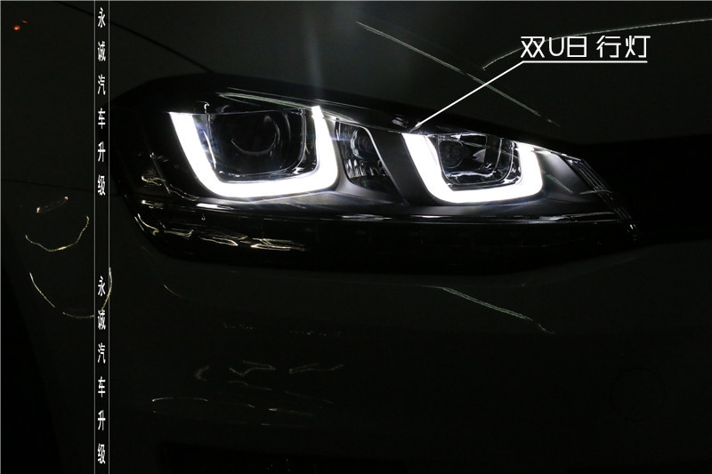【永誠汽車】石家莊大眾高爾夫7升級氙氣燈，時宇雙U大燈總成