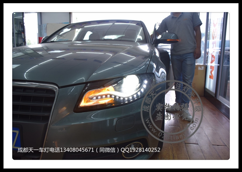 成都奧迪A4L車燈不亮？改裝海拉雙光透鏡歐司朗氙氣燈