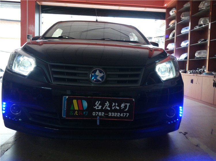啟辰R50升級GTR雙光透鏡 帕拉梅拉日行燈 雷神燈泡 歐司朗安定器 河源改車燈更專業(yè)