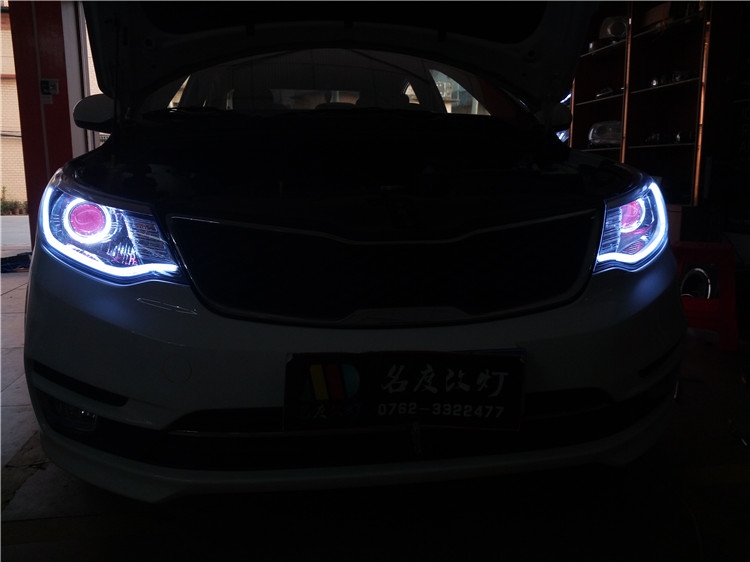 起亞K2大燈升級雙光透鏡+淚眼日行燈+天使眼惡魔眼