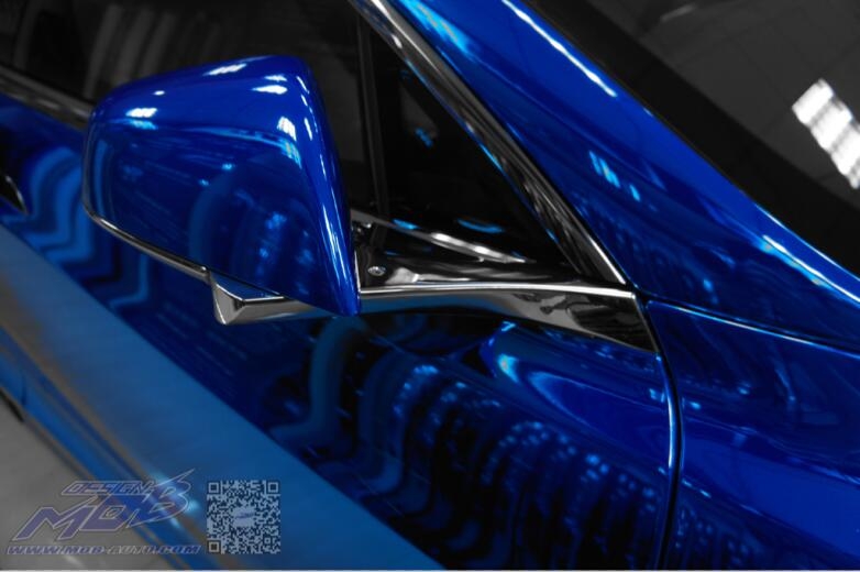 特斯拉MODEL S 施工日本鏡面電鍍藍(lán)（深圳廣州改色貼膜）
