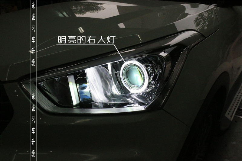 【永誠(chéng)汽車】石家莊ix25改燈，升級(jí)氙氣燈日行燈天使眼