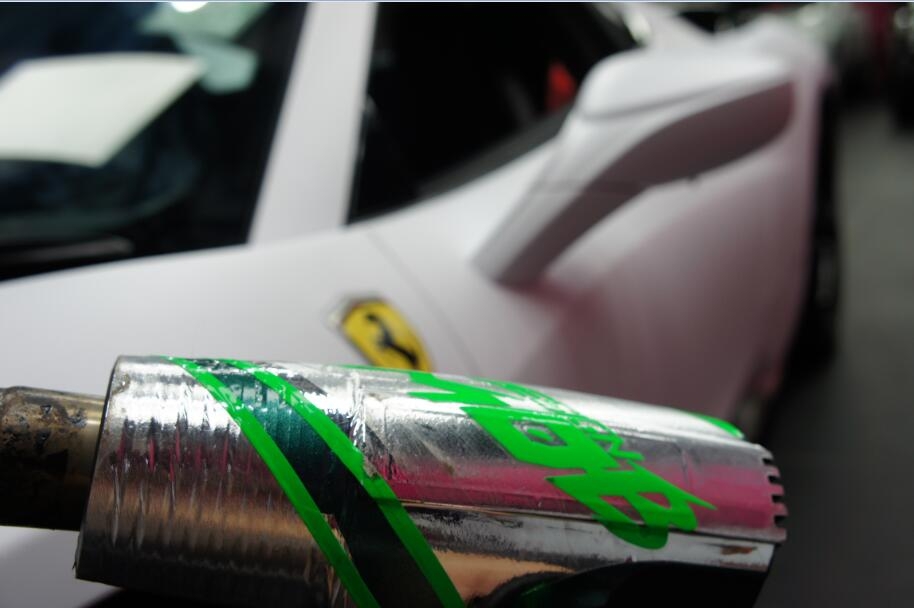法拉利ferrari 458 施工霧面金屬白改色膜（深圳廣州改色貼膜）