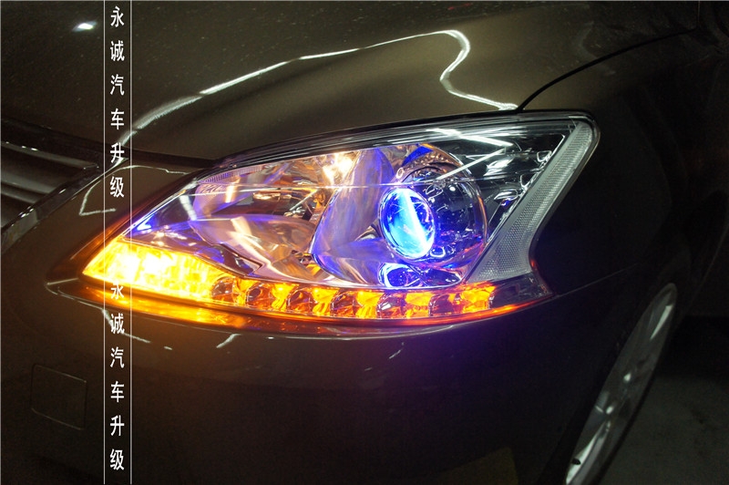 【永誠(chéng)汽車】石家莊軒逸改燈，升級(jí)氙氣燈+原廠日間行車燈+藍(lán)色惡魔眼