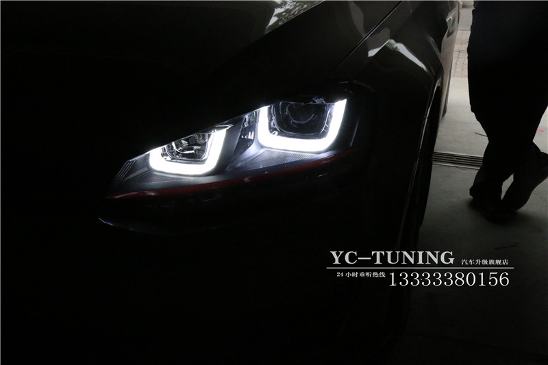 【永誠(chéng)汽車(chē)】石家莊高爾夫7升級(jí)時(shí)宇雙U氙氣前大燈