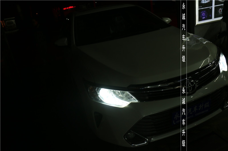 石家莊豐田凱美瑞改燈，Q5小糸透鏡+巖崎5500K氙氣燈-永誠汽車