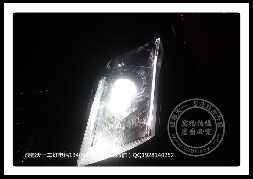 成都凱迪拉克SRX改裝海拉雙光透鏡歐司朗氙氣燈日行燈歐司朗LED