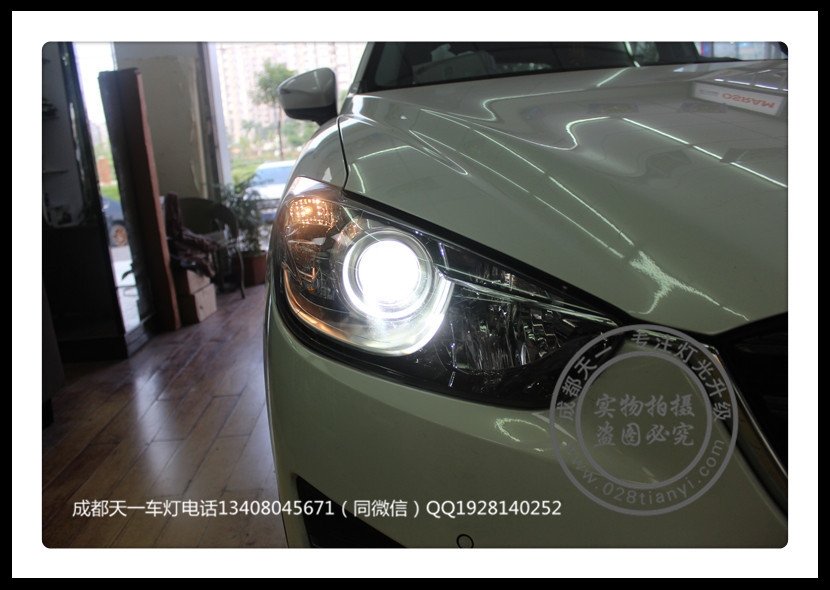 成都馬自達(dá)CX-5車燈升級(jí)改裝海拉雙光透鏡日行燈LED日行燈
