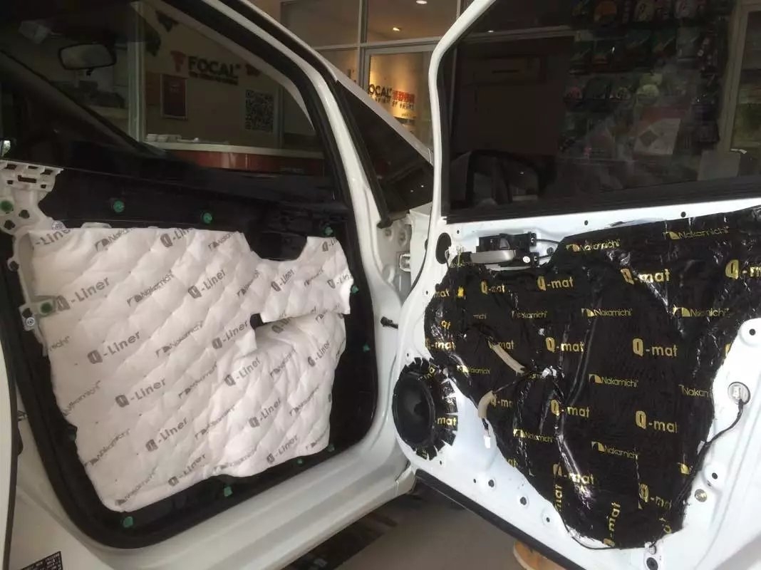 本田飛度音響改裝勁浪165AS喇叭+中道隔音-南寧途悅音響隔音改裝