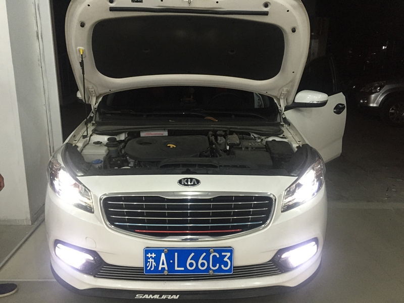 起亞K4車燈升級 改Q5透鏡 雪萊特氙氣燈套裝 紅色惡魔眼