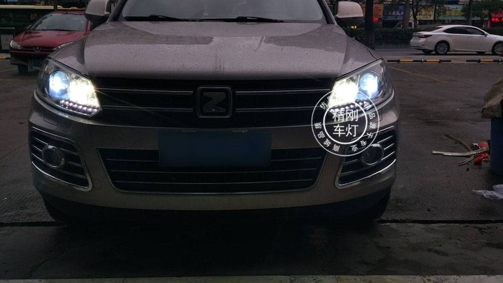 【廣州炫瀾車燈】眾泰T600升級精剛海拉5雙光透鏡+精剛安定器