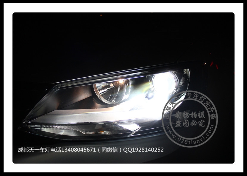 成都15款大眾速騰車燈改裝升級(jí)海拉透鏡日行燈總成