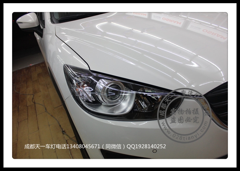 成都馬自達CX-5車燈改裝原裝Q5海拉雙光透歐司朗飛利浦氙氣燈