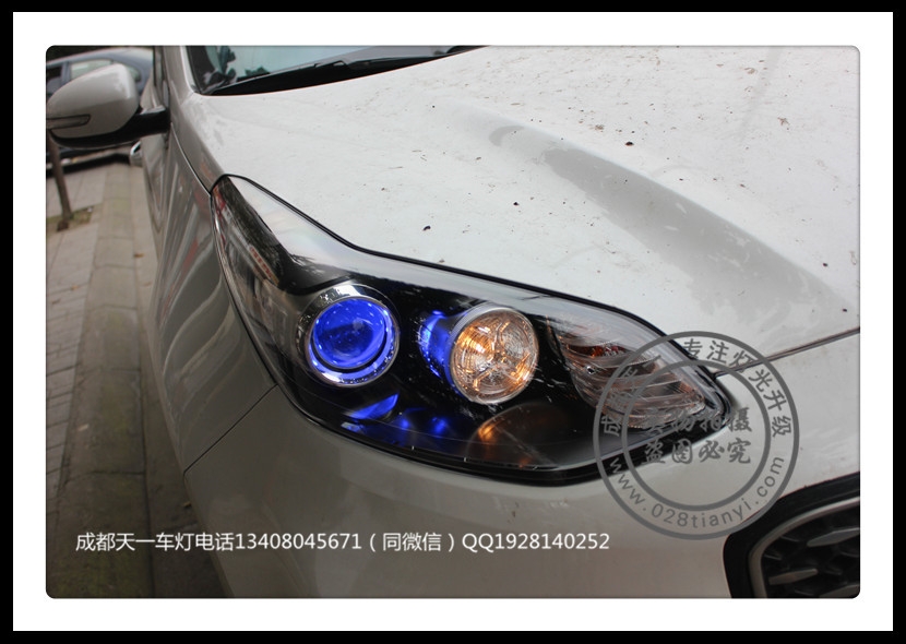 成都起亞KX5改裝氙氣燈海拉雙光透鏡成都天一車燈