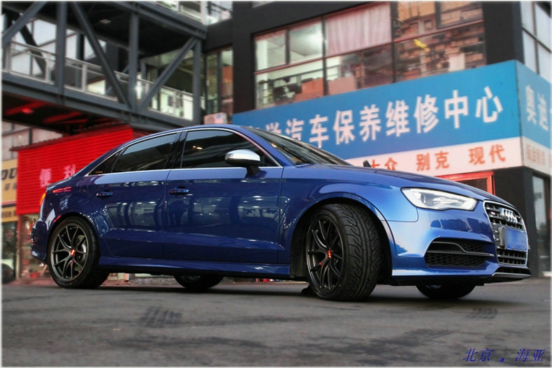 性能玩具 奧迪S3 換裝 日本 BBS RI-A 18寸鍛造輪轂 橫濱AD08R半熱熔輪胎