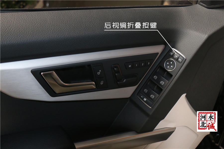 石家莊奔馳GLK260改七色氛圍燈，電動折疊后視鏡【永誠汽車升級】