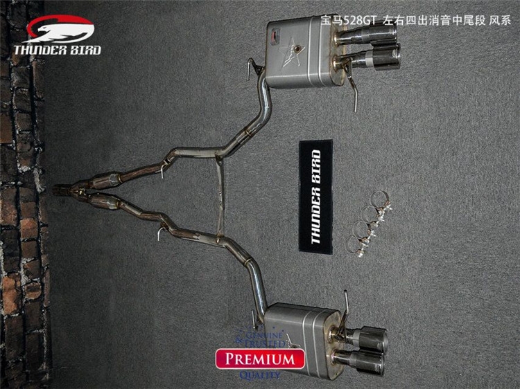 寶馬528GT 雷鳥改裝排氣管 中尾四出帶分叉管排氣