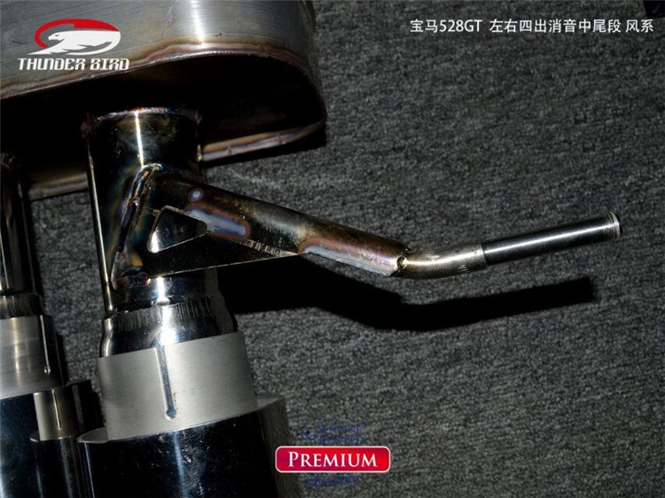 寶馬528GT 雷鳥改裝排氣管 中尾四出帶分叉管排氣