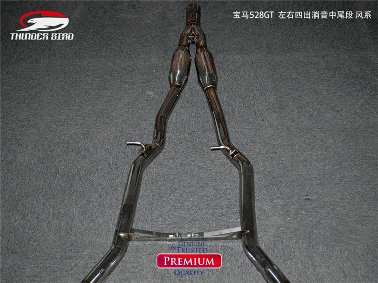 寶馬528GT 雷鳥改裝排氣管 中尾四出帶分叉管排氣