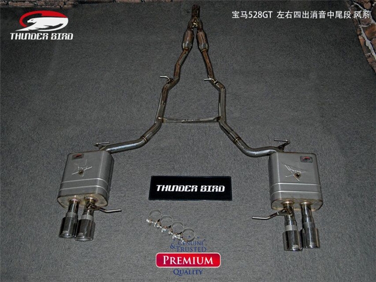 寶馬528GT 雷鳥改裝排氣管 中尾四出帶分叉管排氣