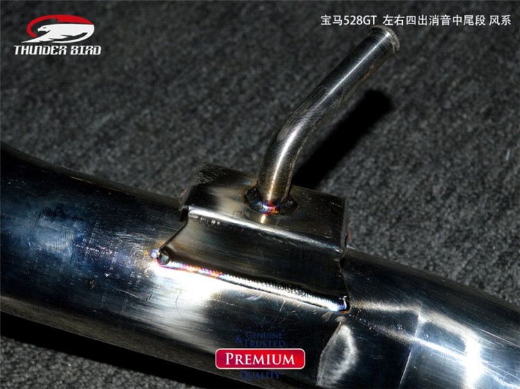 寶馬528GT 雷鳥改裝排氣管 中尾四出帶分叉管排氣