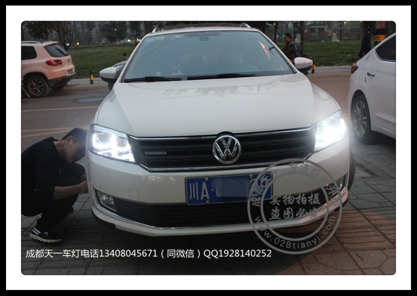 成都朗行改裝車燈改裝雙U日行燈總成海拉雙光透鏡
